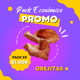 Pack Económico X5 – Orejas Orgánicas Cerdo